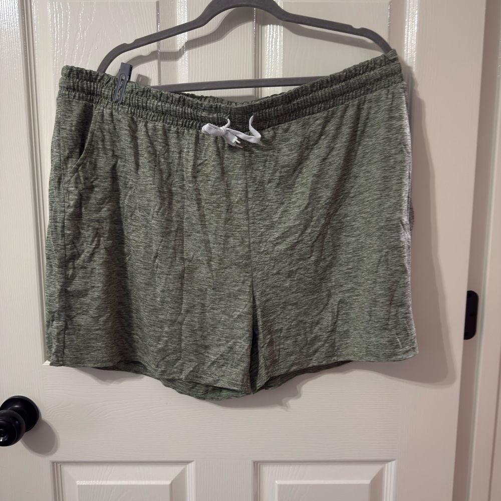 Lightweight Olive Athletic Shorts with Drawstring